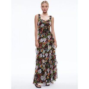 Alice + Olivia | Dresses | Alice Olivia Arista Sleeveless Halter Neck  Pleated Maxi Dress Size 2 Solstice | Poshmark